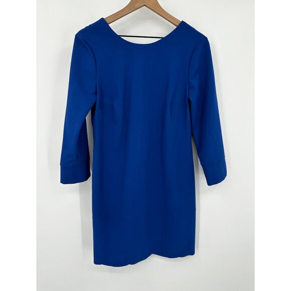 Nife Shift Dress Women 6 Royal Blue Back V Neck Long Sleeve Cocktail Career NWT - Picture 1 of 7